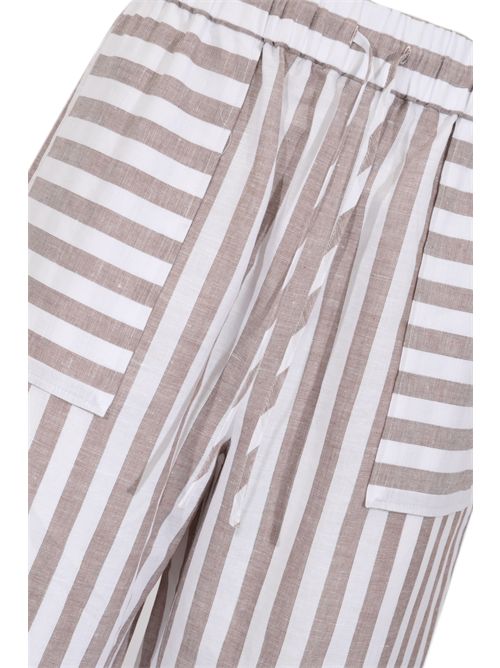 Pantalone MMLFAUNA a righe in misto lino e cotone MM Max Mara | 2616131018600001